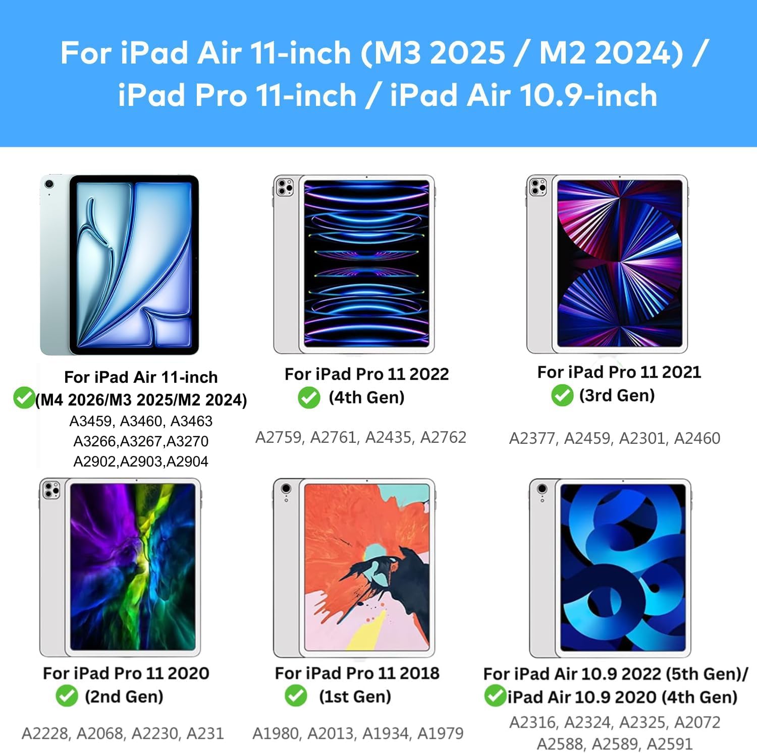 Thumbnail 2 de Keyboard Case for iPad Air 11-inch (M4 2026/M3 2025/M2 2024) & iPad Pro 11-inch — Magnetic Backlit Keyboard with Trackpad