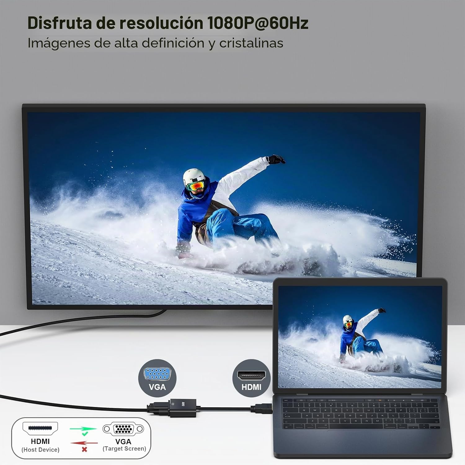 Thumbnail 4 de BENFEI Adaptador HDMI a VGA 1080P para PC y TV