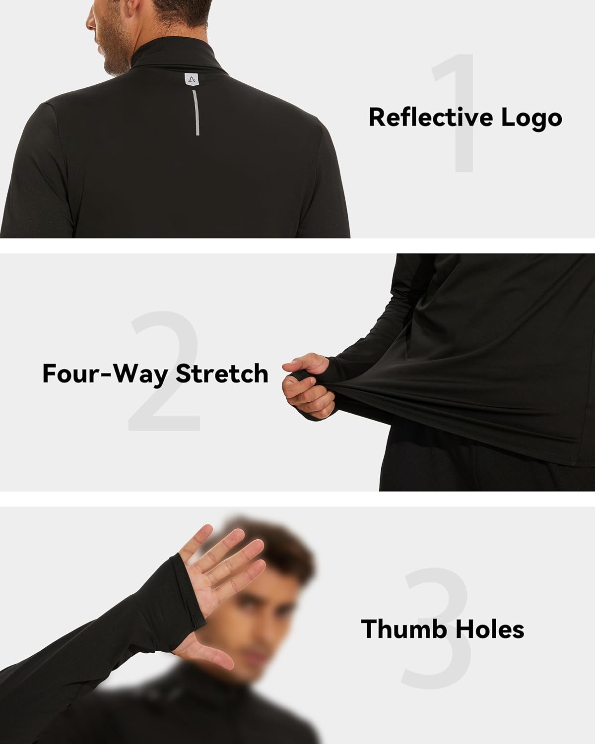 Thumbnail 4 de AMZSPORT Maglia Uomo Manica Lunga 1/4 Zip