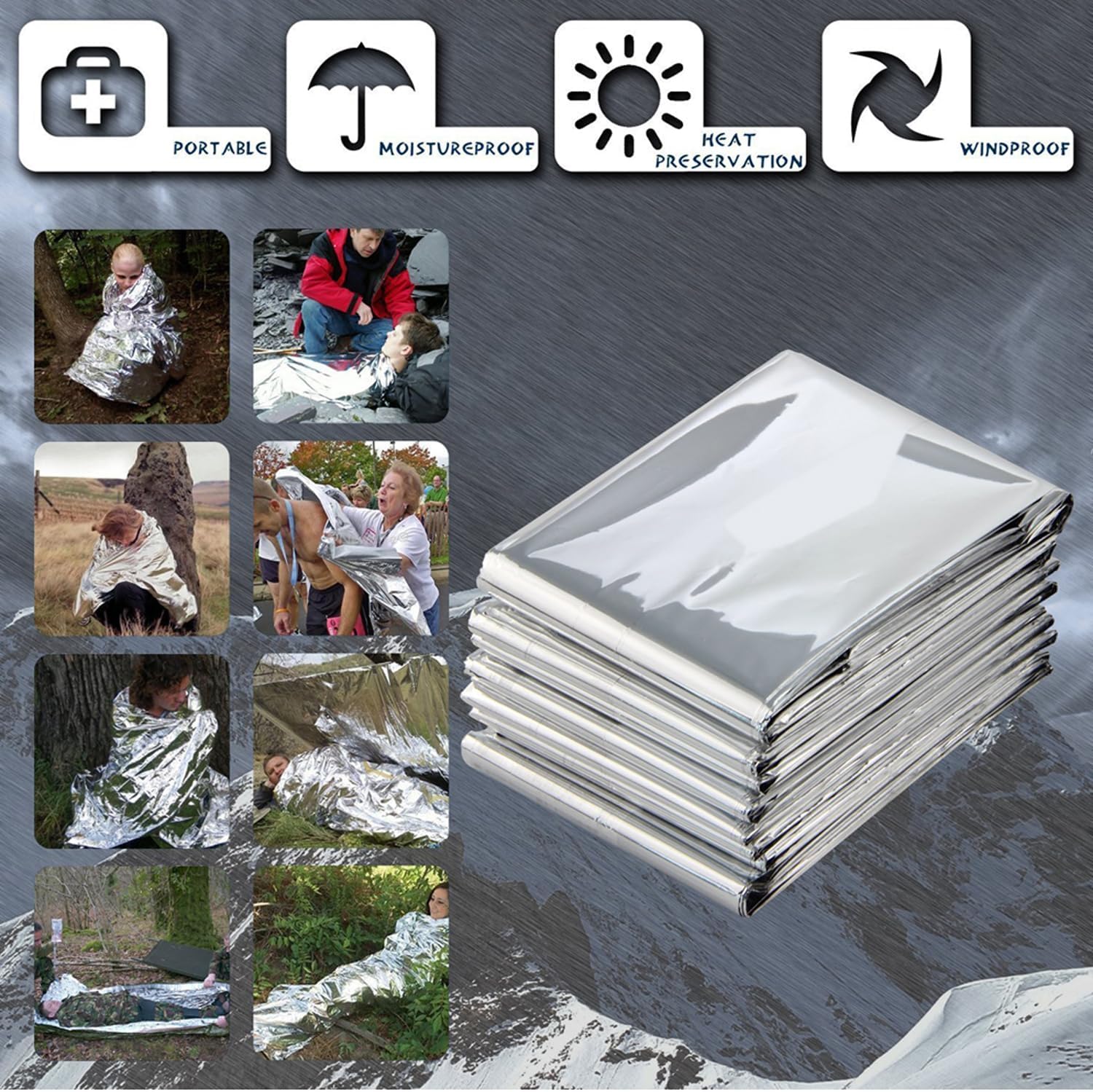 Detalle 2 de MIXIAO thermal survival blanket 51 x 83 in