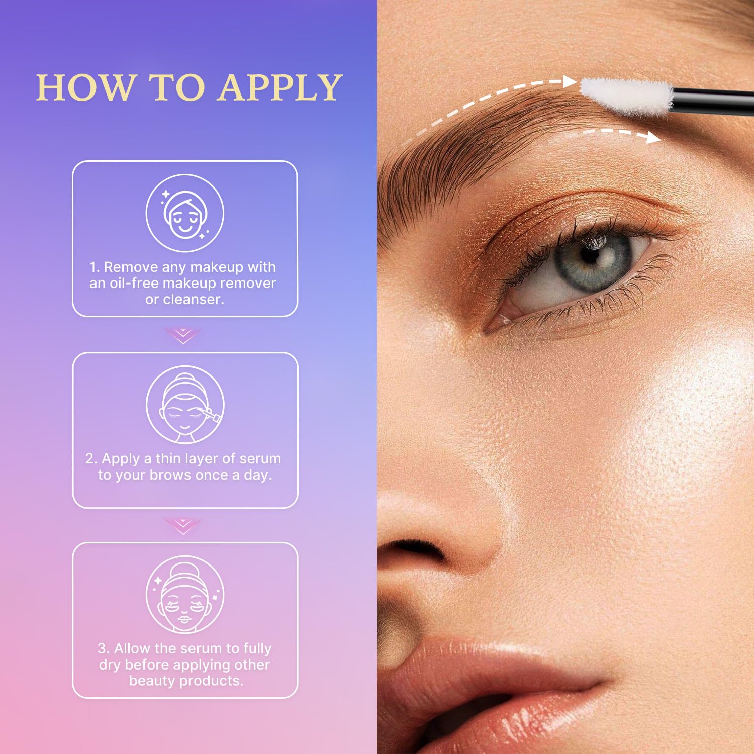 Detalle de VieBeauti Eyebrow Growth Serum (3 mL) for Longer, Fuller, Thicker-Looking Brows