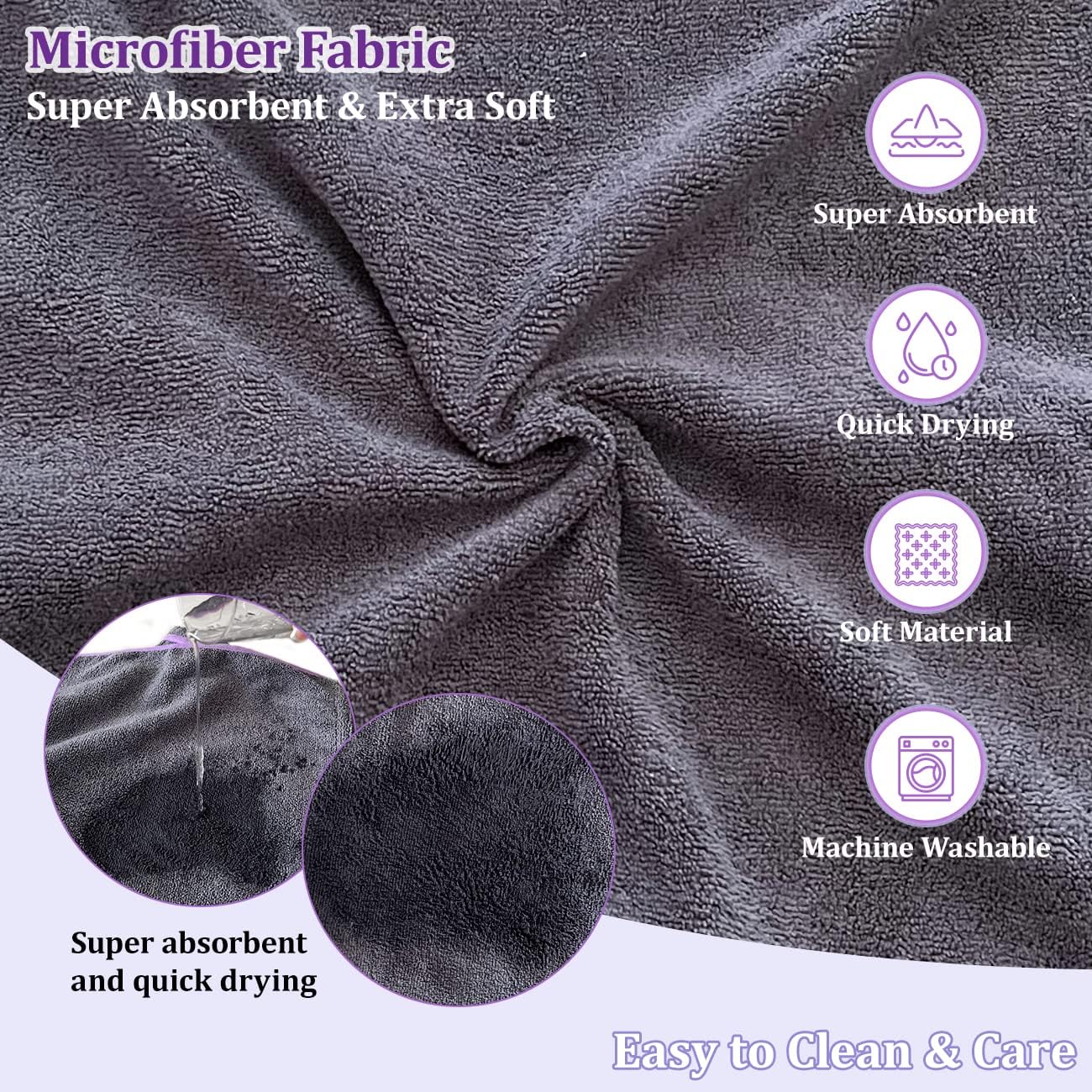Detalle de Dog Drying Coat Bathrobe Towel – Microfibre, Quick-Dry, Adjustable Fit for All Breeds