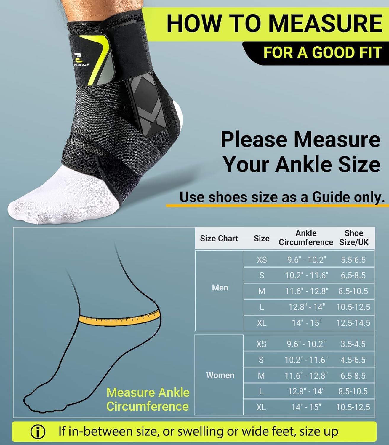 Detalle de ZOELION Ankle Support with Side Stabilizing Pads – Quick Lace Up, Breathable & Adjustable for Ligament Injury Recovery
