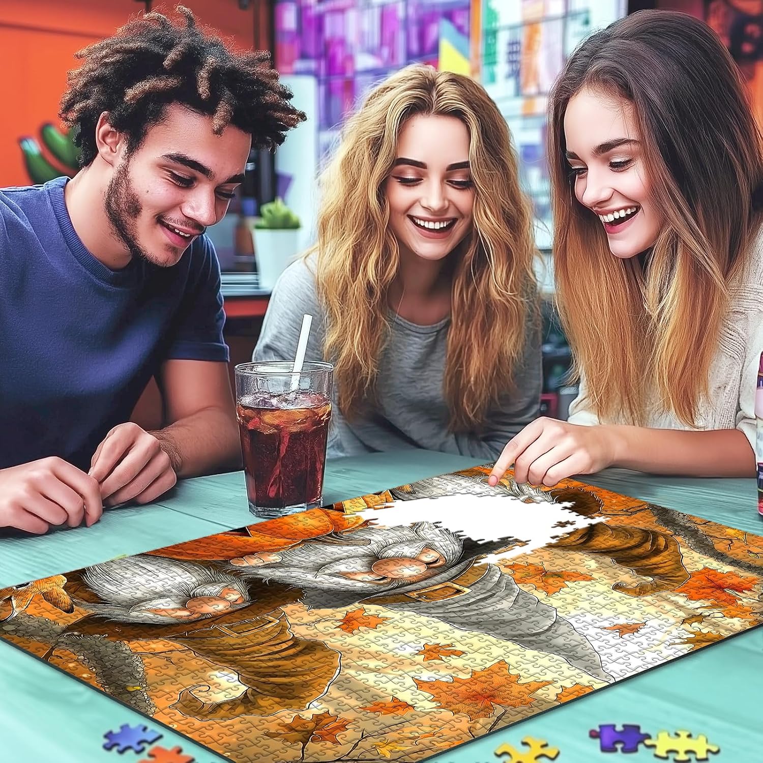 Detalle 2 de Autumn Gnome Jigsaw Puzzle, 500 Pieces