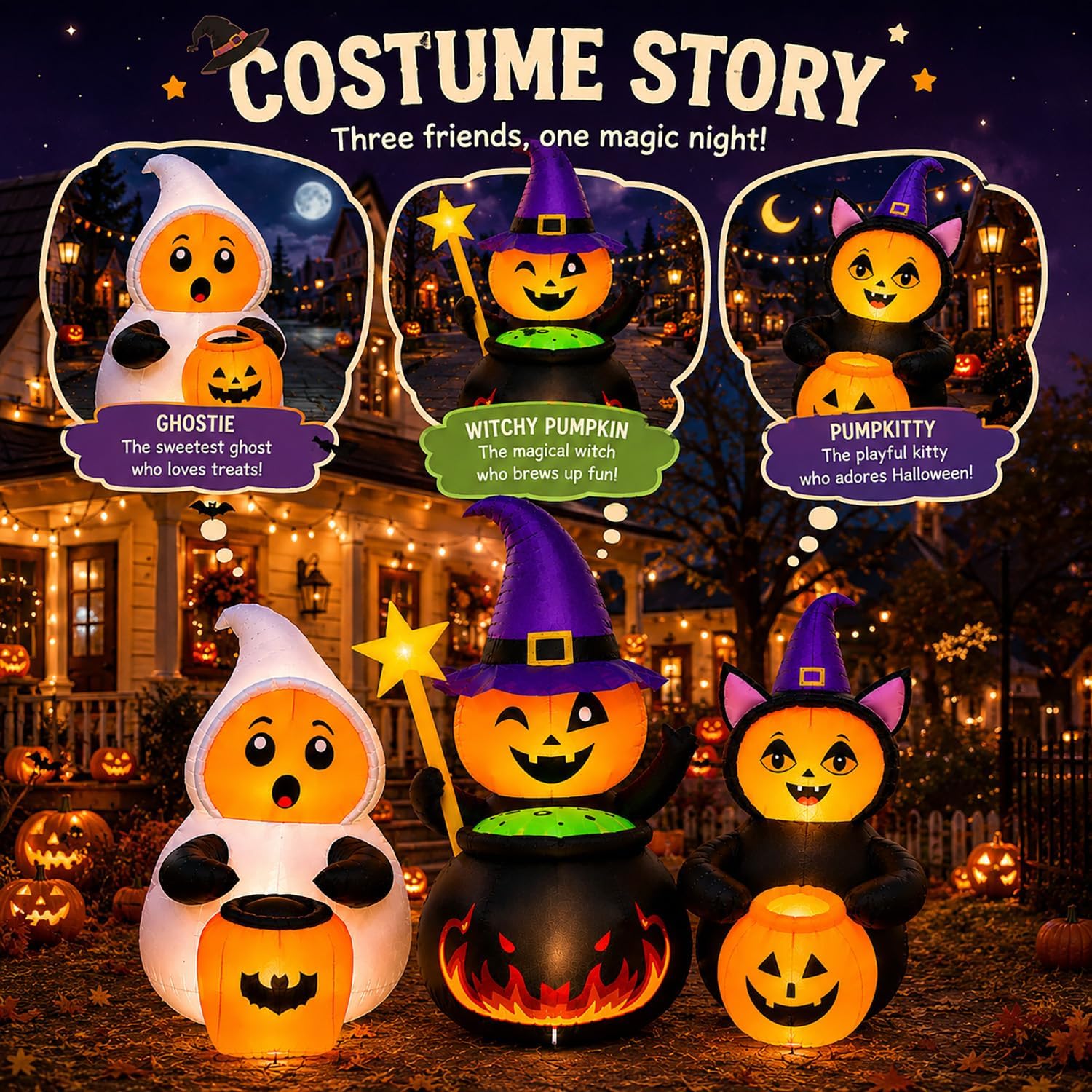 Detalle de YY-HI-PKP-7FT 7-ft Halloween Inflatable with Built-In LEDs