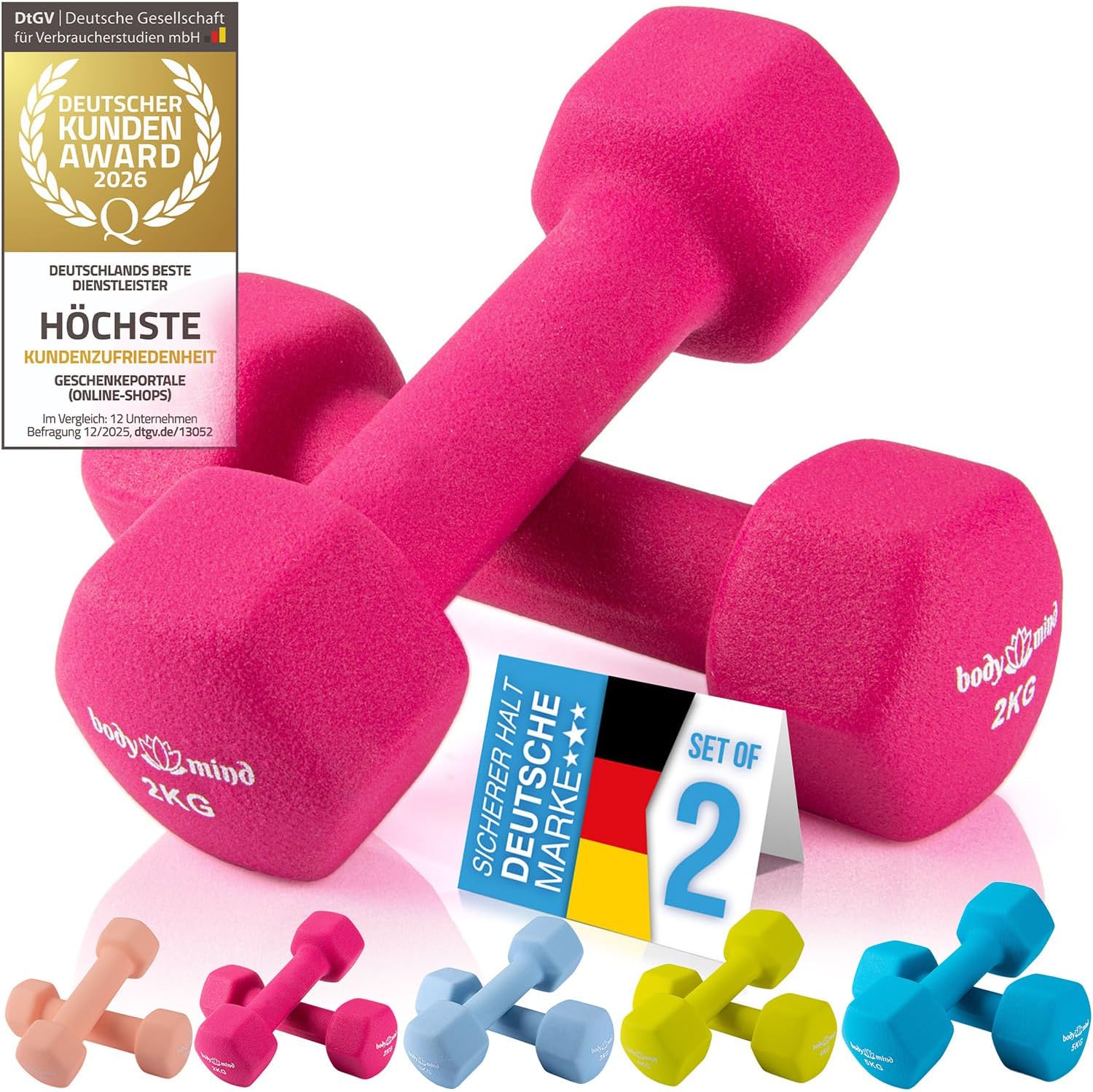 Detalle 2 de Body & Mind Hanteln 2er Set Gymnastikhanteln