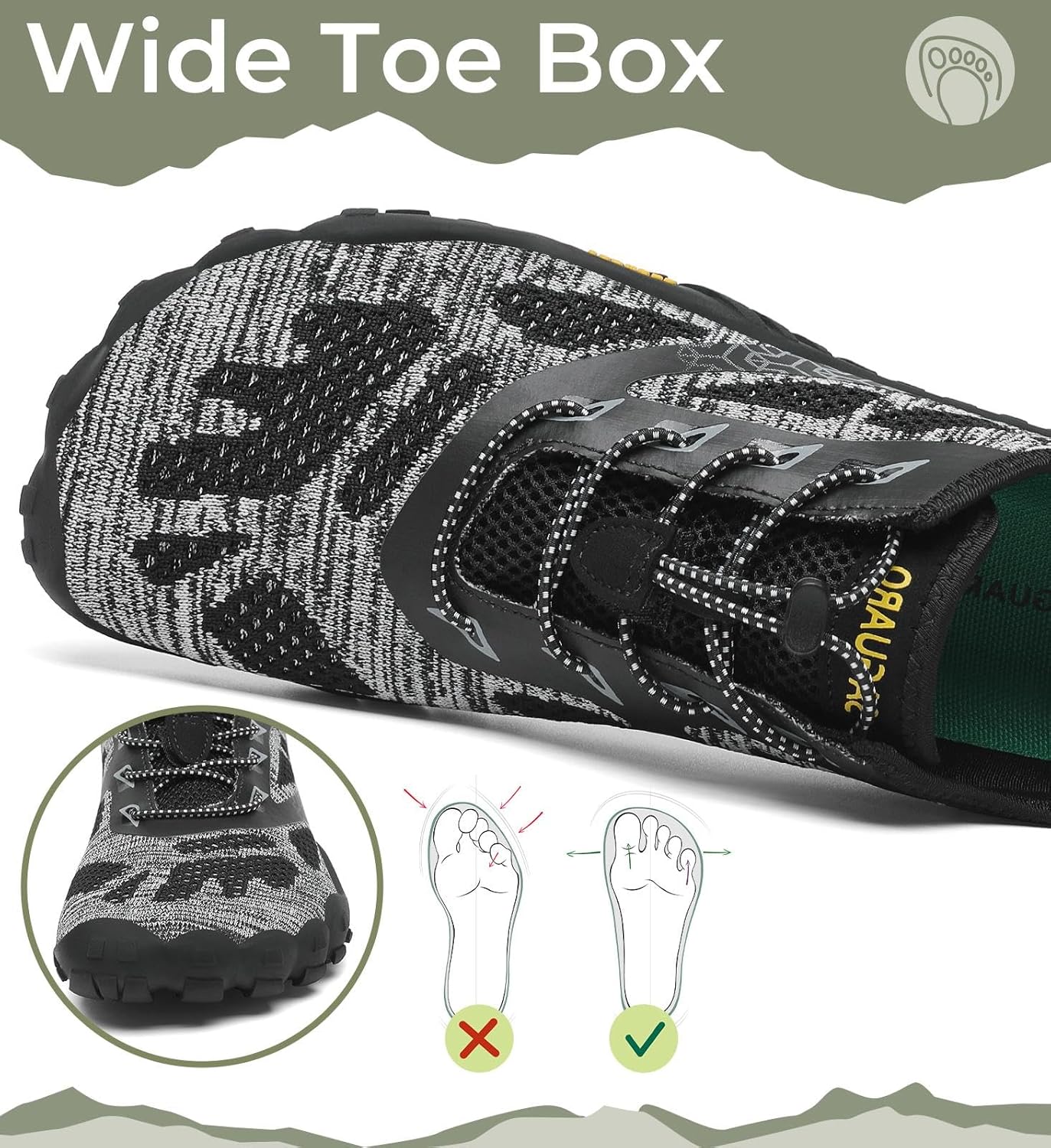 Detalle 2 de SAGUARO Unisex-Barfußschuhe mit weiter Zehenbox – atmungsaktiv, leicht & flexibel