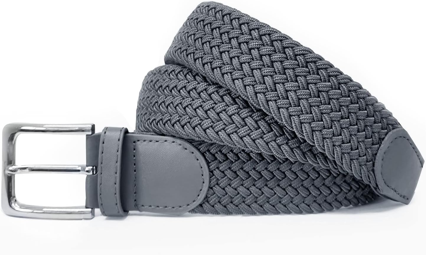 Detalle de Glamexx24 Elastischer Gürtel Unisex – Geflochten, stufenlos verstellbar, 3,5 cm Breite