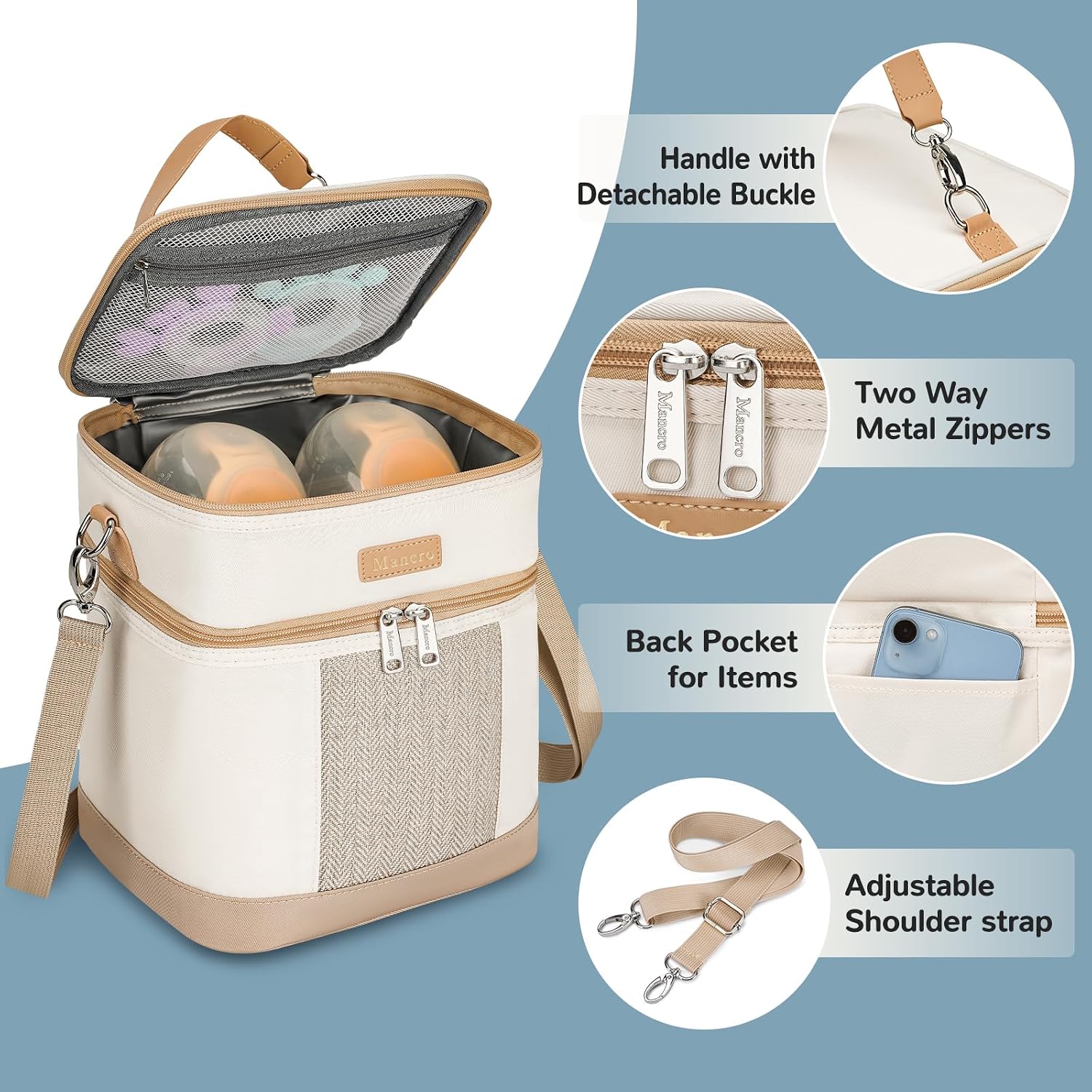 Thumbnail 5 de Mancro Double Layer Breast Milk Cooler Bag for 6 bottles