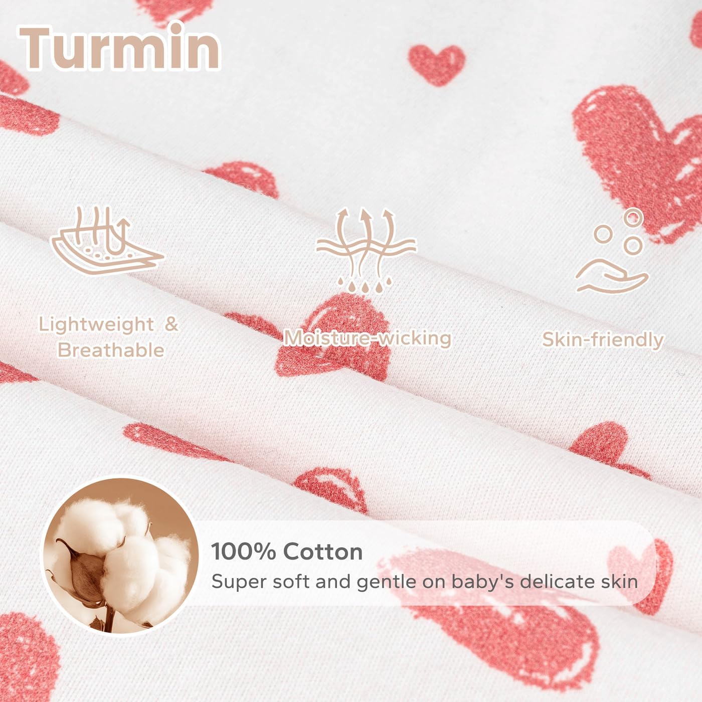 Thumbnail 1 de TURMIN Baby Sleeping Bag 0.5 Tog – 0–24 Months, 100% Cotton Sleeveless Newborn Sleep Sack