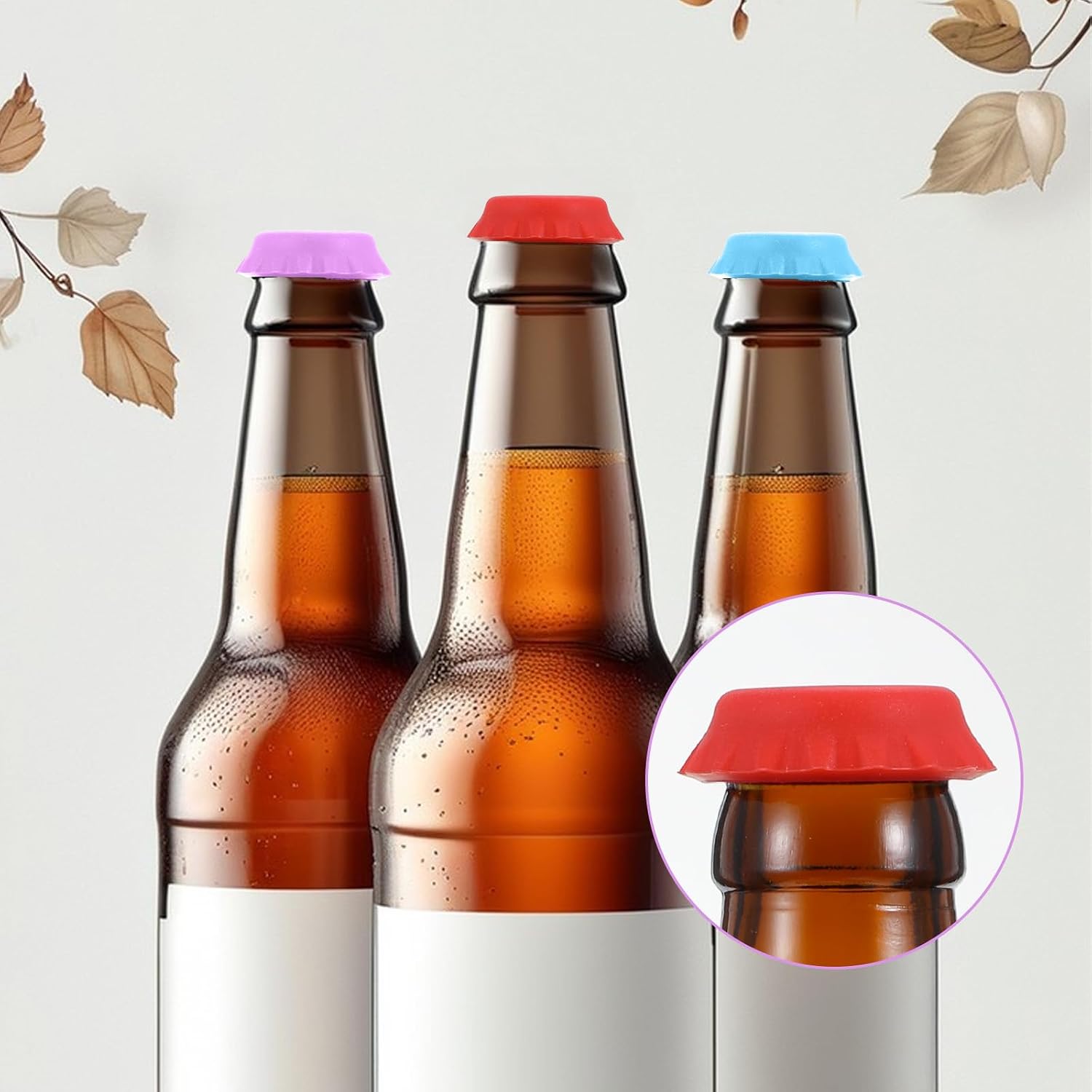 Detalle 2 de Classicseali 24 Stück Kronkorken Silikon 2,5 cm 🍺