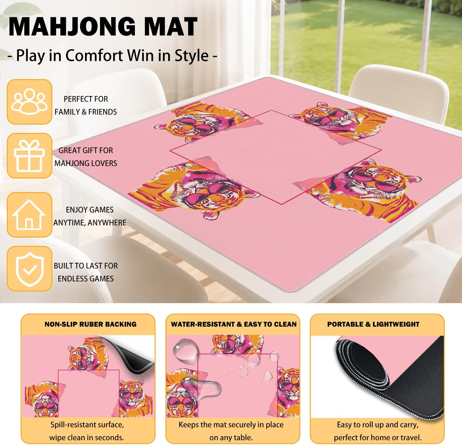 Detalle de VGXKJIIOD Mahjong Mat, 31.5 x 31.5 Inch