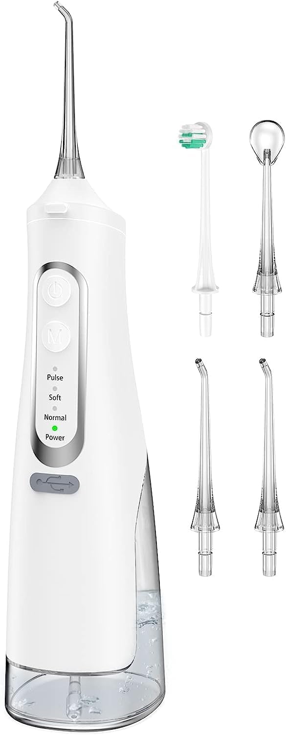 Jet Dentaire Hydropulseur Portable Sans Fil Rechargeable – 4 modes, 310 ml, IPX7, 60 Jours d’autonomie