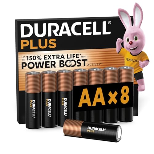 Detalle de Duracell Plus Pilas AA (Paquete de 8) con Power Boost y envase 0% plástico