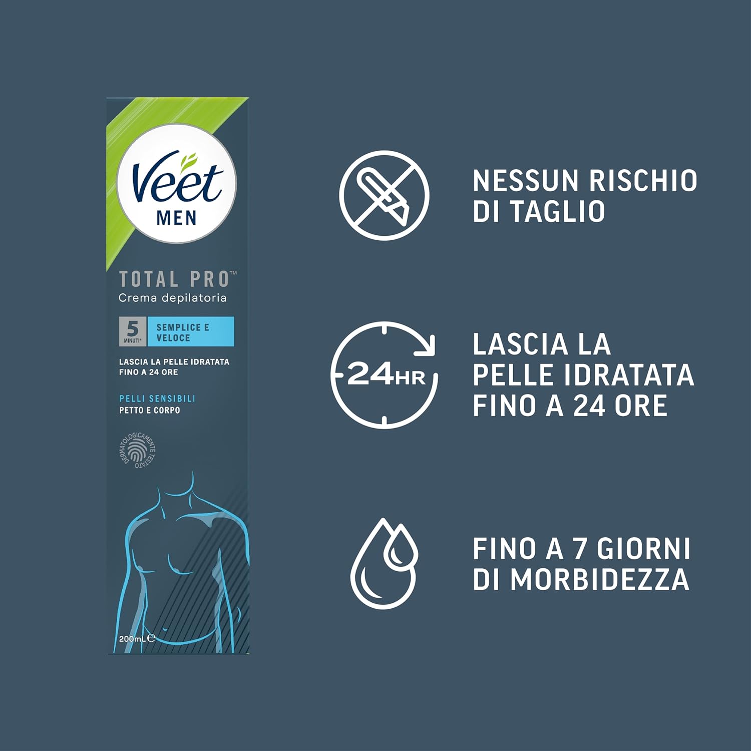 Detalle 2 de Veet Men Crema Depilatoria 400 ml per Uomo