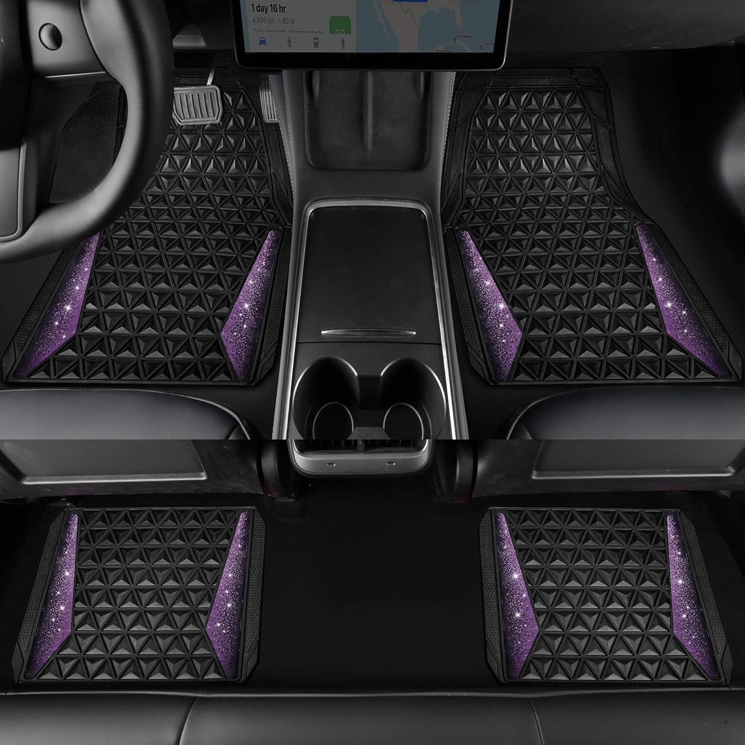 Thumbnail 4 de CAR PASS Bling Rubber Car Mats 25.8"