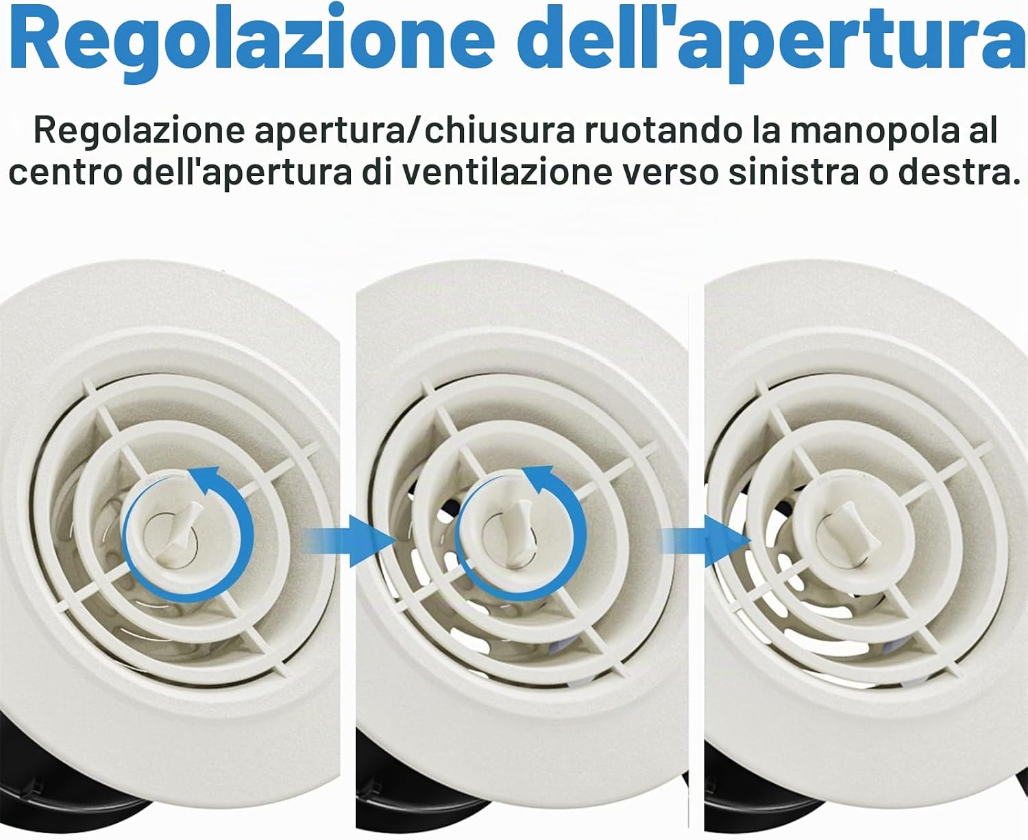 Thumbnail 4 de Hon&Guan 75mm Condotti di Ventilazione Rotonda in ABS con Protezione Insetti e Valvola Regolabile – Bianco
