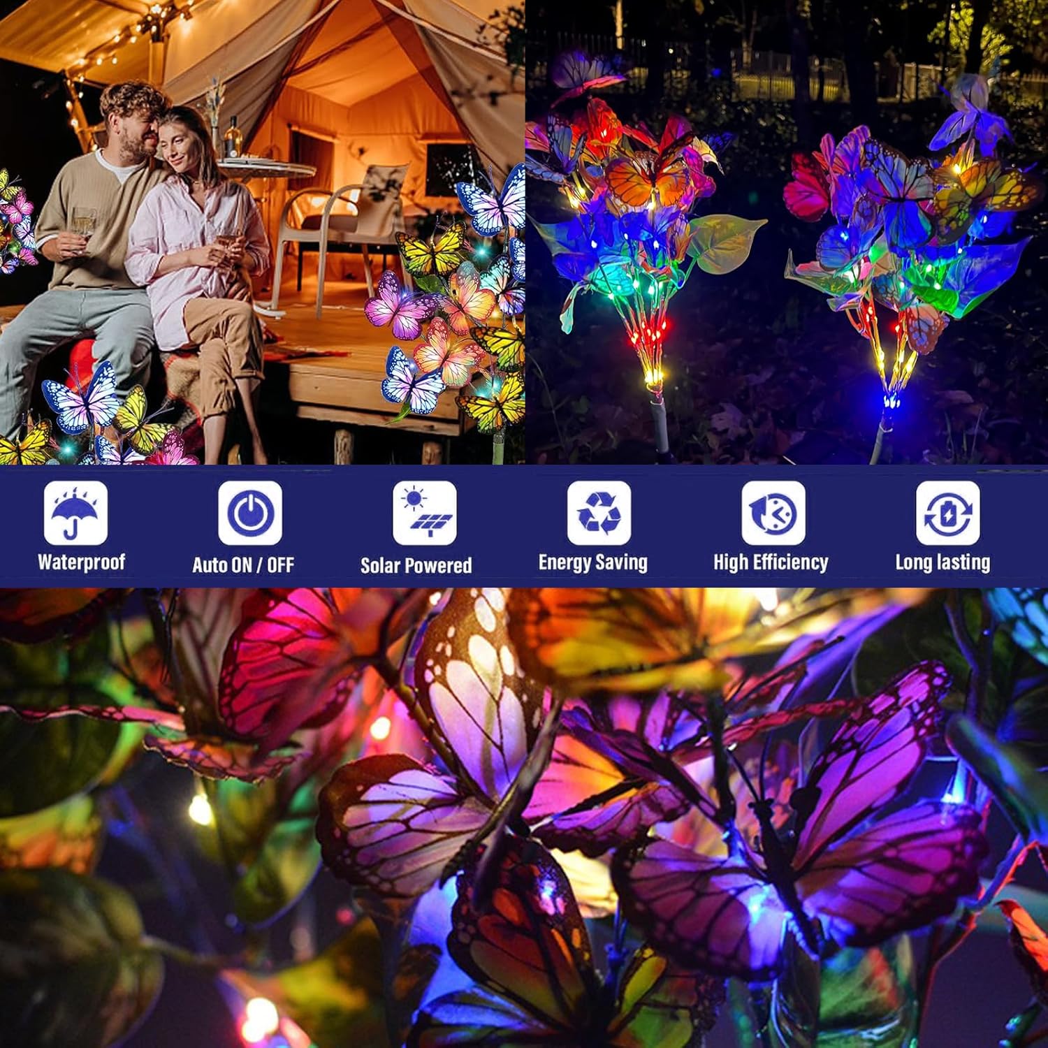 Thumbnail 4 de Oreunik Butterfly solar lights 2 pack
