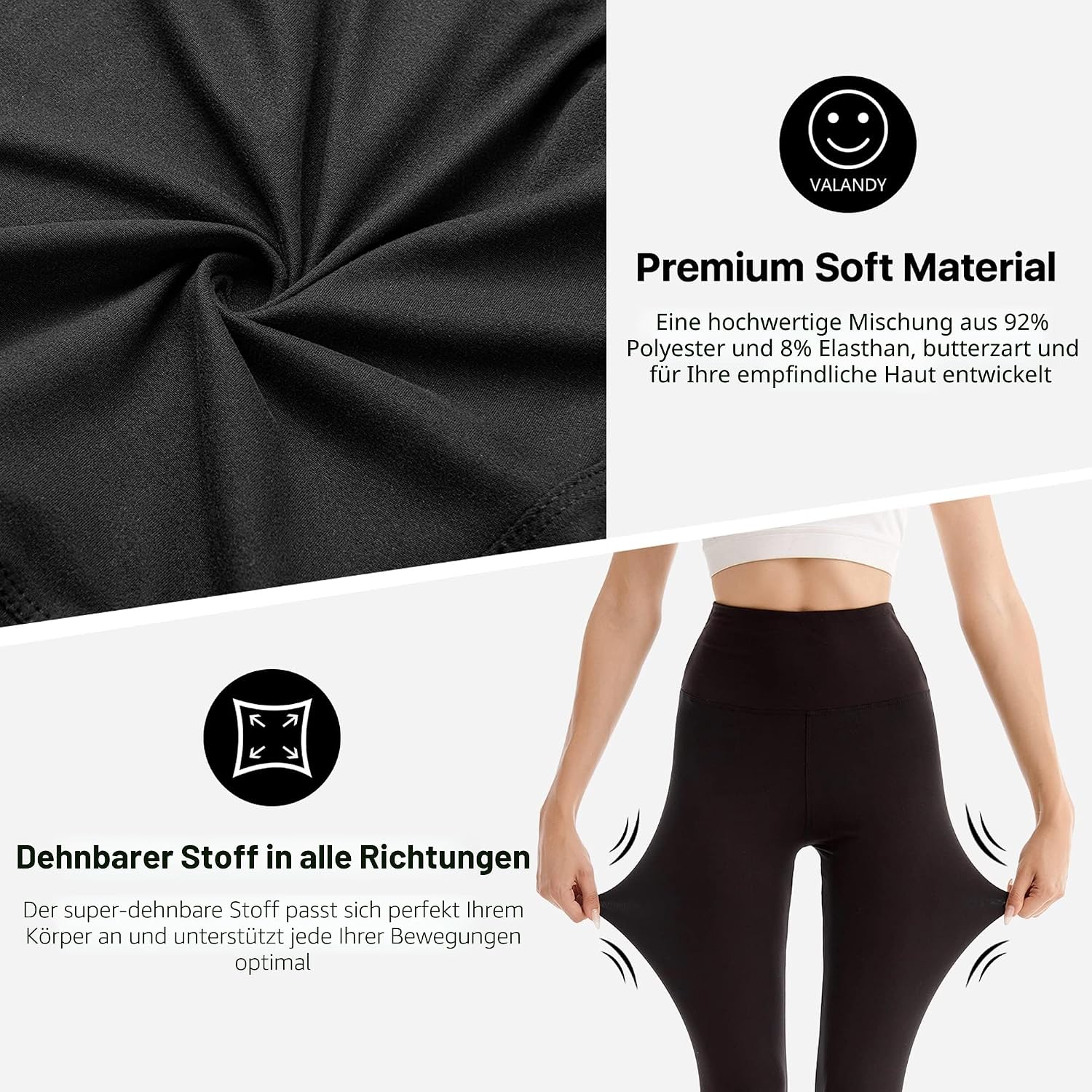 Detalle 2 de SINOPHANT Leggings 3/4 High Waist für große Größen