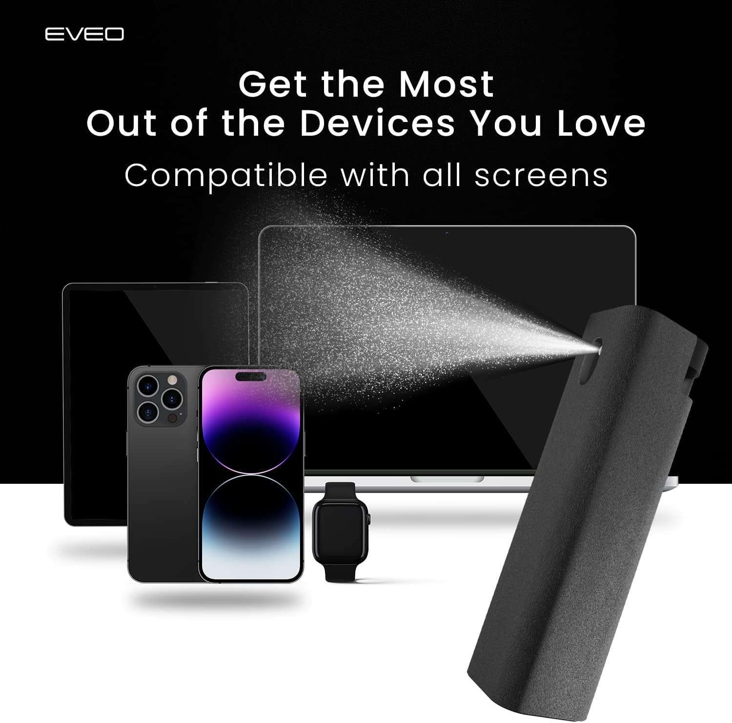 Thumbnail 1 de EVEO Screen Cleaner Spray and Wipe (2-in-1) for Car Screens, iPhone, iPad, Laptops & More — Rose Gold, 1 Pack