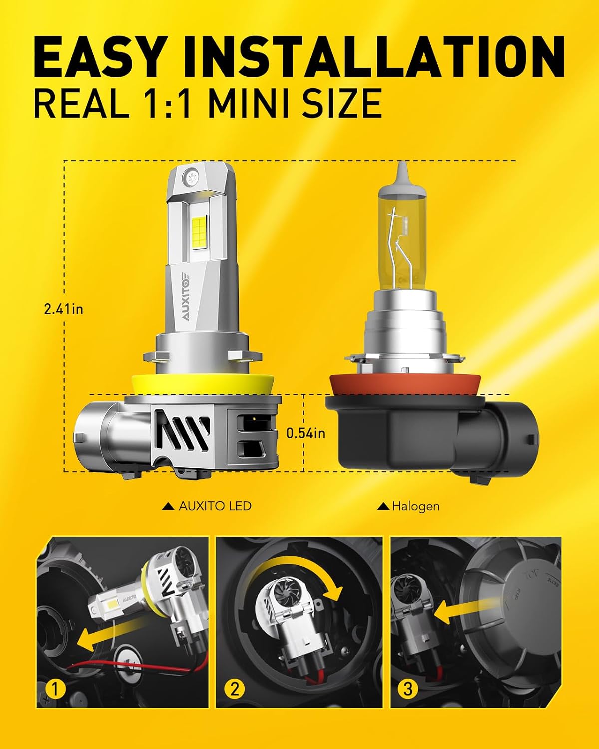 Detalle de AUXITO H11 LED Bulbs 6500K