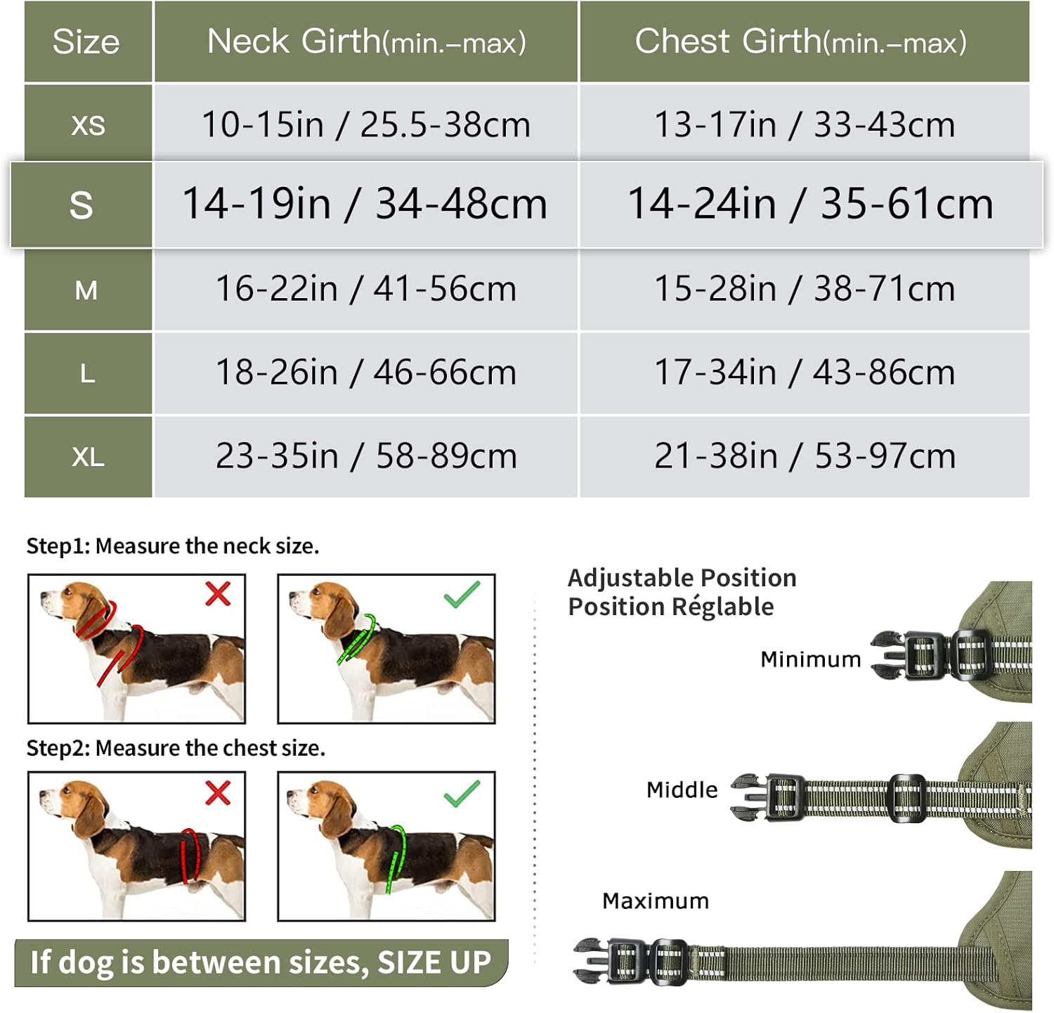 Thumbnail 1 de HEELE Dog Harness (Green) – Adjustable padded no-pull harness with reflective strips and handle, Size S