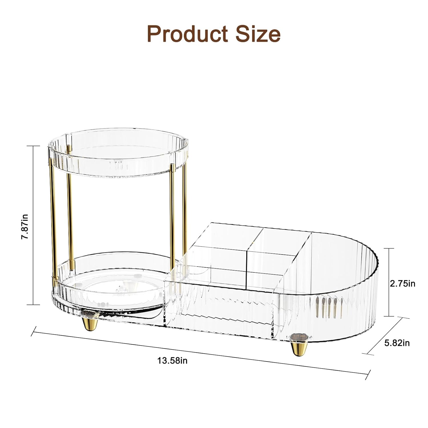 Thumbnail 6 de Makeup Organizer Countertop Rotating 5‑Compartment
