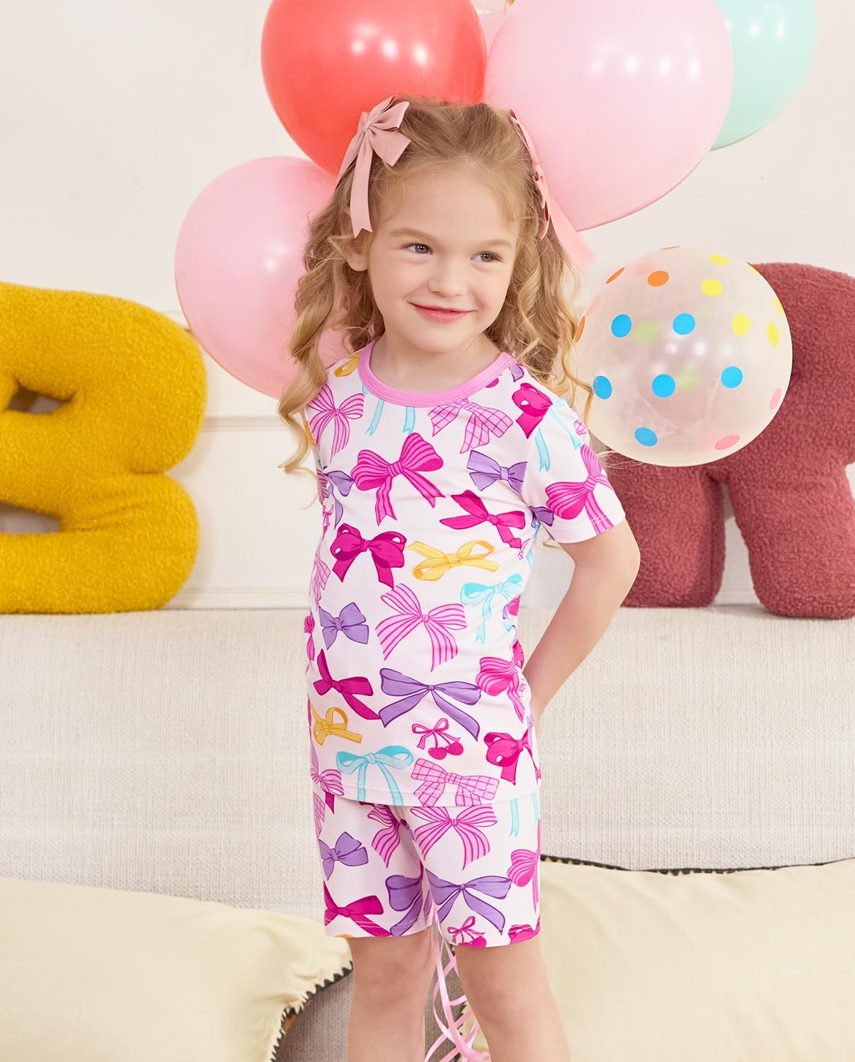 Thumbnail 3 de babee Reshinee Bamboo Viscose Toddler Unicorn Mermaid Pajamas (Short Sleeve, 2-Piece)