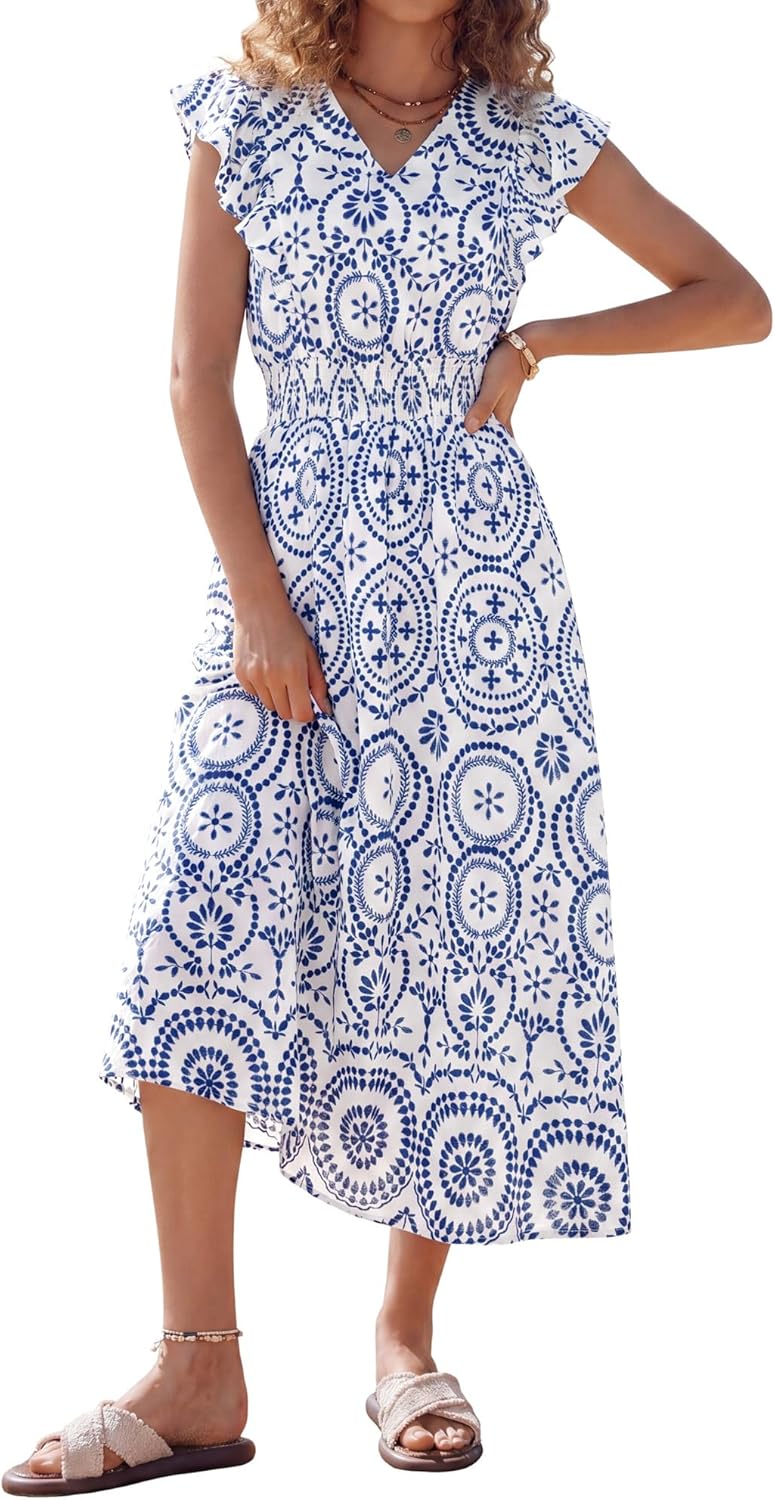 Thumbnail 6 de Kate Kasin Robe bohème à fleurs pour femme – Robe d'été décontractée avec poches