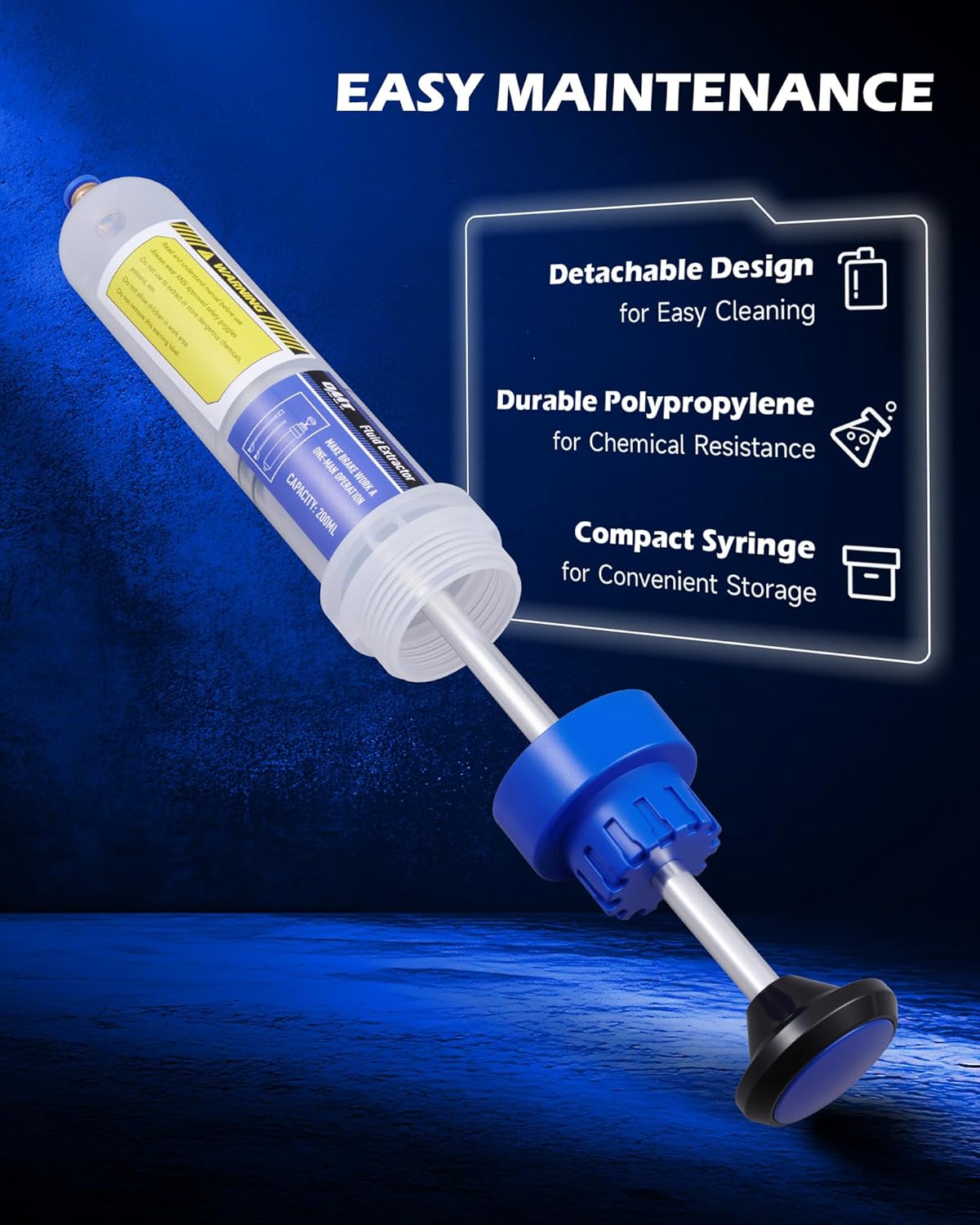 Thumbnail 6 de Orion Motor Tech Oil Extractor Pump (200mL) Manual Fluid Transfer Syringe Pump with Flexible Hoses