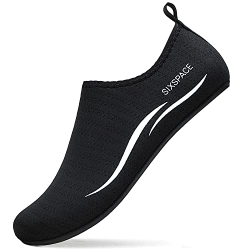 Detalle de Sixspace Badeschuhe Damen/Herren Schwarz 42 EU – Wasserschuhe aus Neopren und Polyester