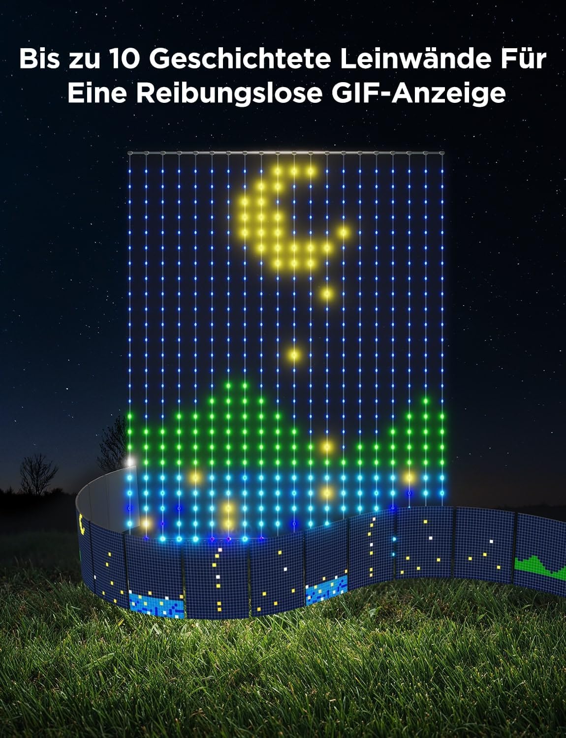 Thumbnail 5 de Govee Curtain Lights 3×2m – Intelligente Vorhang-LED mit DIY GIF, RGBIC-Deko