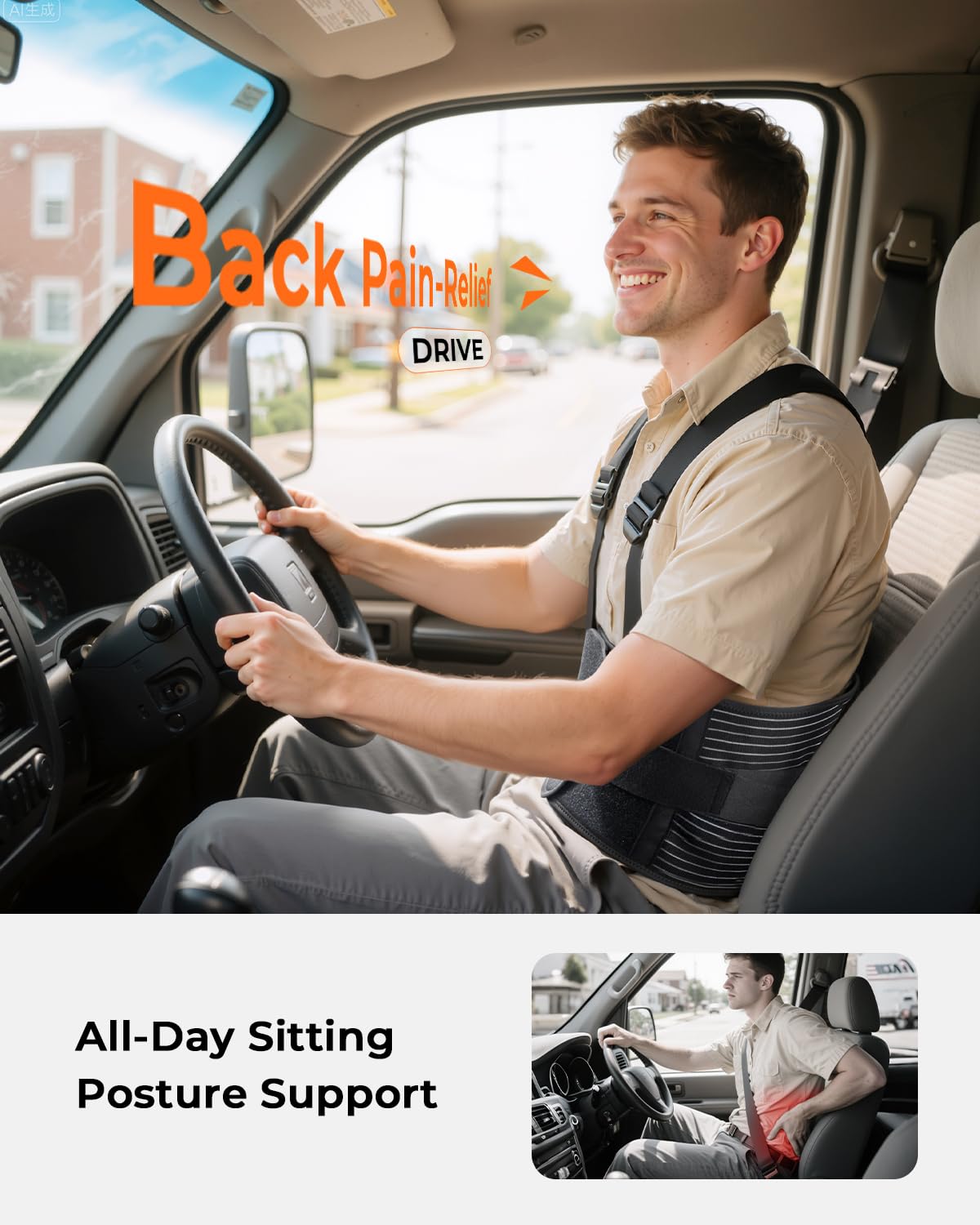 Thumbnail 6 de Ultra Breathable Work Back Brace with Removable Straps — Medical-Grade Support for Lifting and Busy Workdays