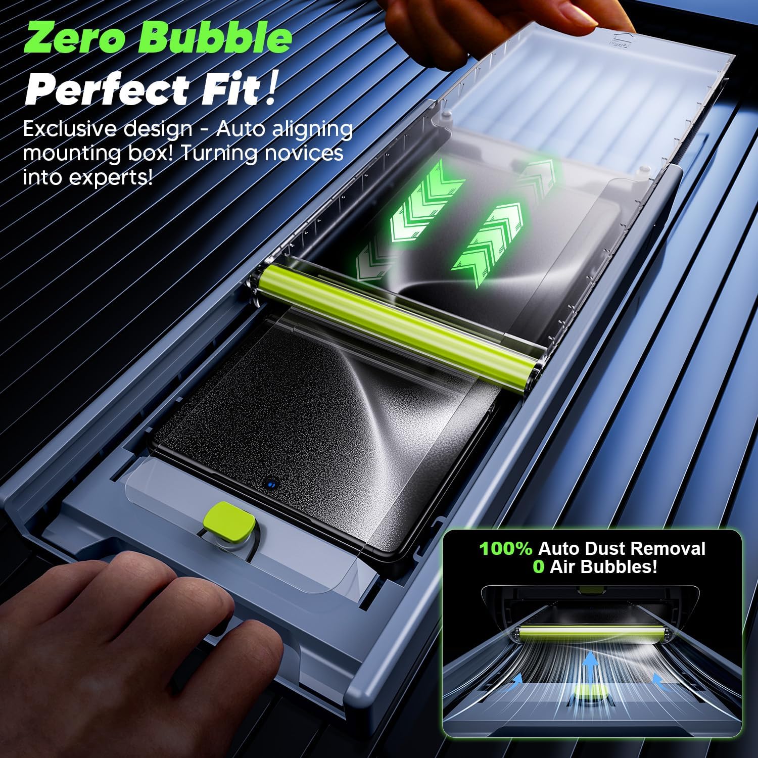 Detalle de WSKEN Screen Protector for Samsung Galaxy S26+/S26 Plus – 9H+ Tempered Glass with Auto Dust-Remove
