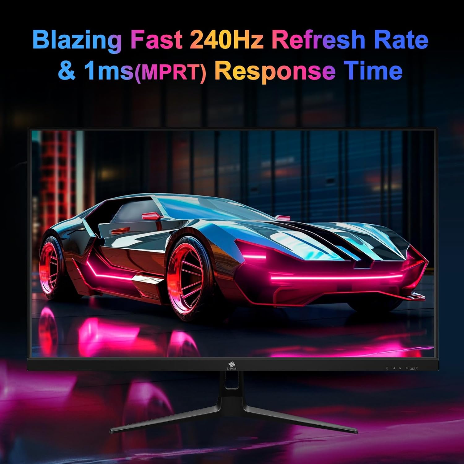 Detalle 2 de Z-Edge 27 Inch Gaming Monitor (240Hz, 1ms, Full HD, IPS) with FreeSync, HDMI & DisplayPort, VESA — Black