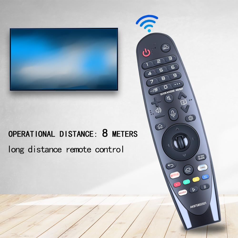 Detalle de TCNOUMT Replacement AKB75855501 Remote for LG Smart TV (AN-MR20GA / AN-MR19BA) – No Voice or Pointer