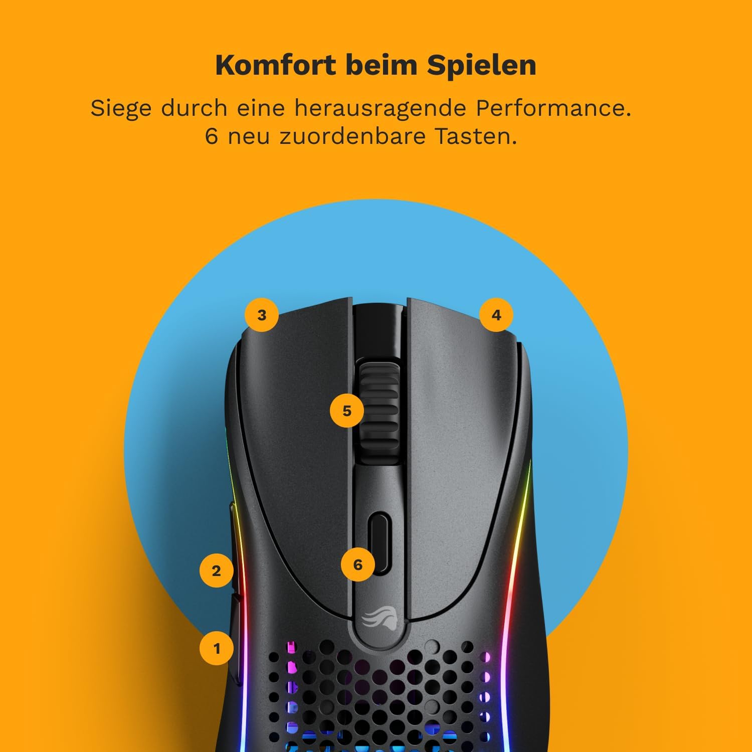 Detalle 2 de Gaming Model D 2 Wireless Maus 66 g
