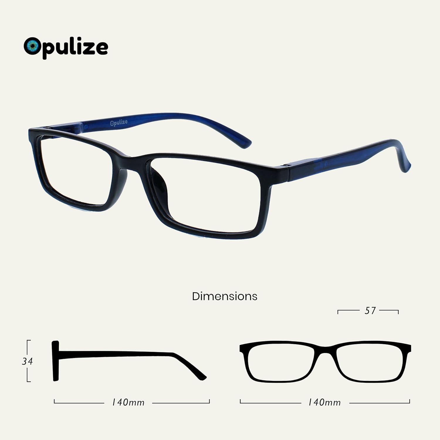 Thumbnail 1 de OPULIZE SEE Blaulichtfilter Lesebrille – 2er-Pack, Rechteckrahmen, Federscharnier, UV400 Schutz