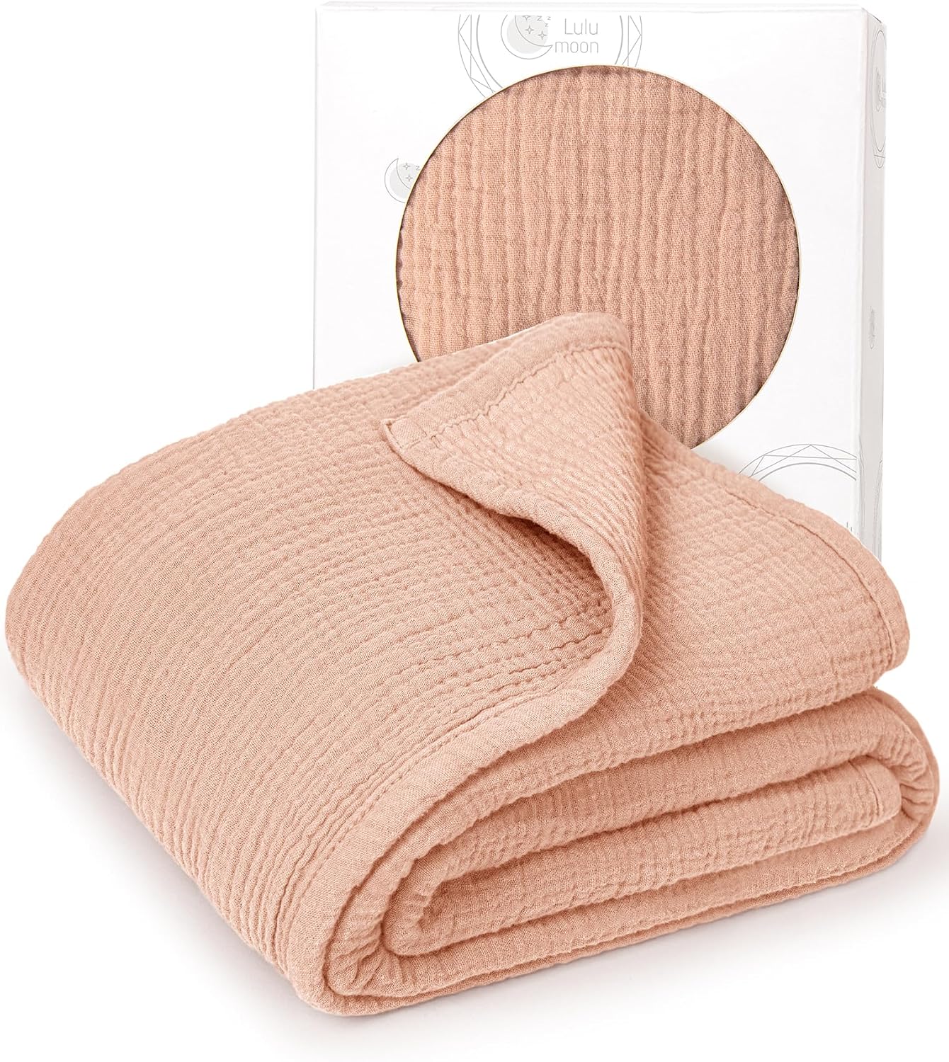 Detalle de Lulu moon Musselin Decke Baby 120x120 cm