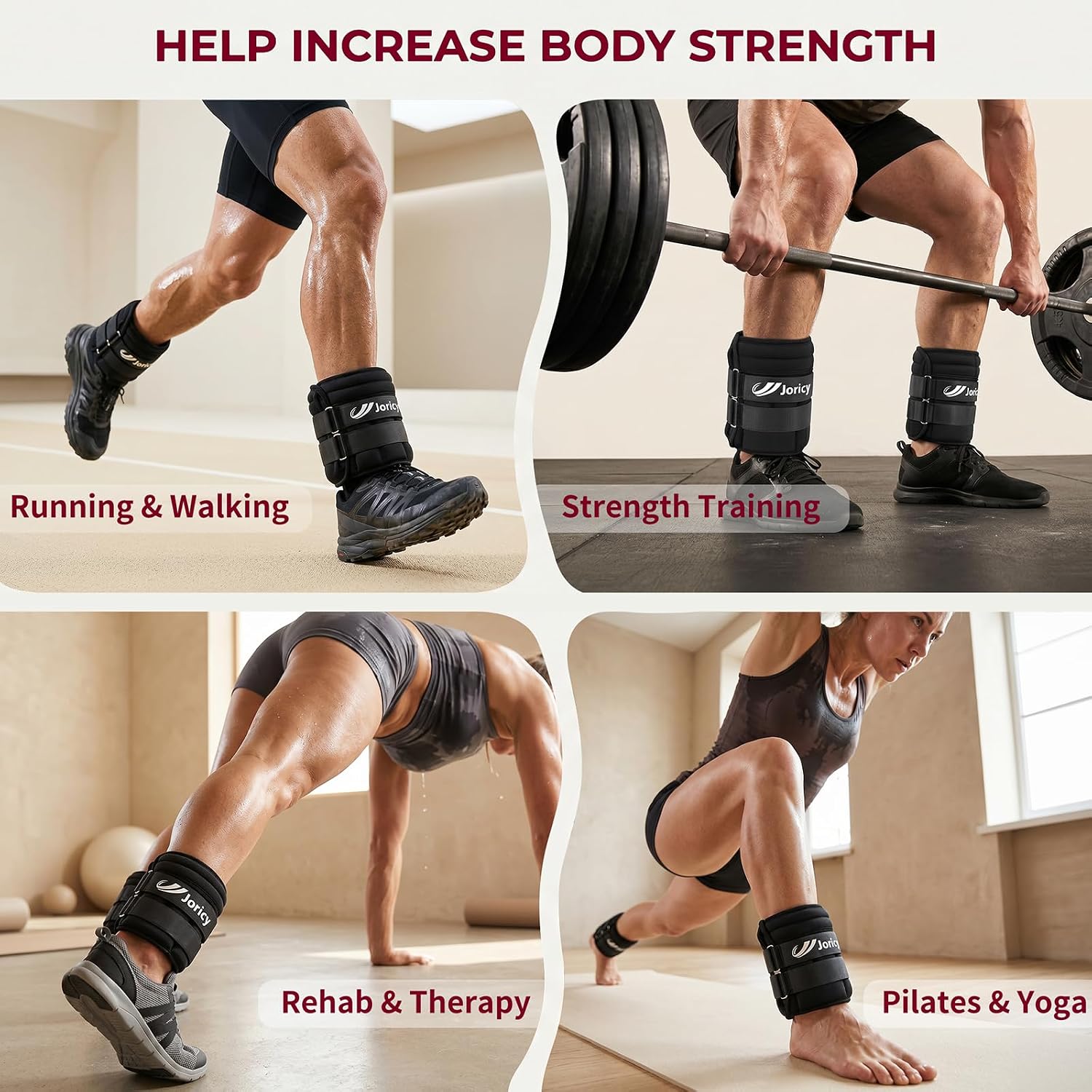 Thumbnail 3 de Adjustable Ankle Weights (1–20 lbs) Pair for Women & Men with Removable Inserts