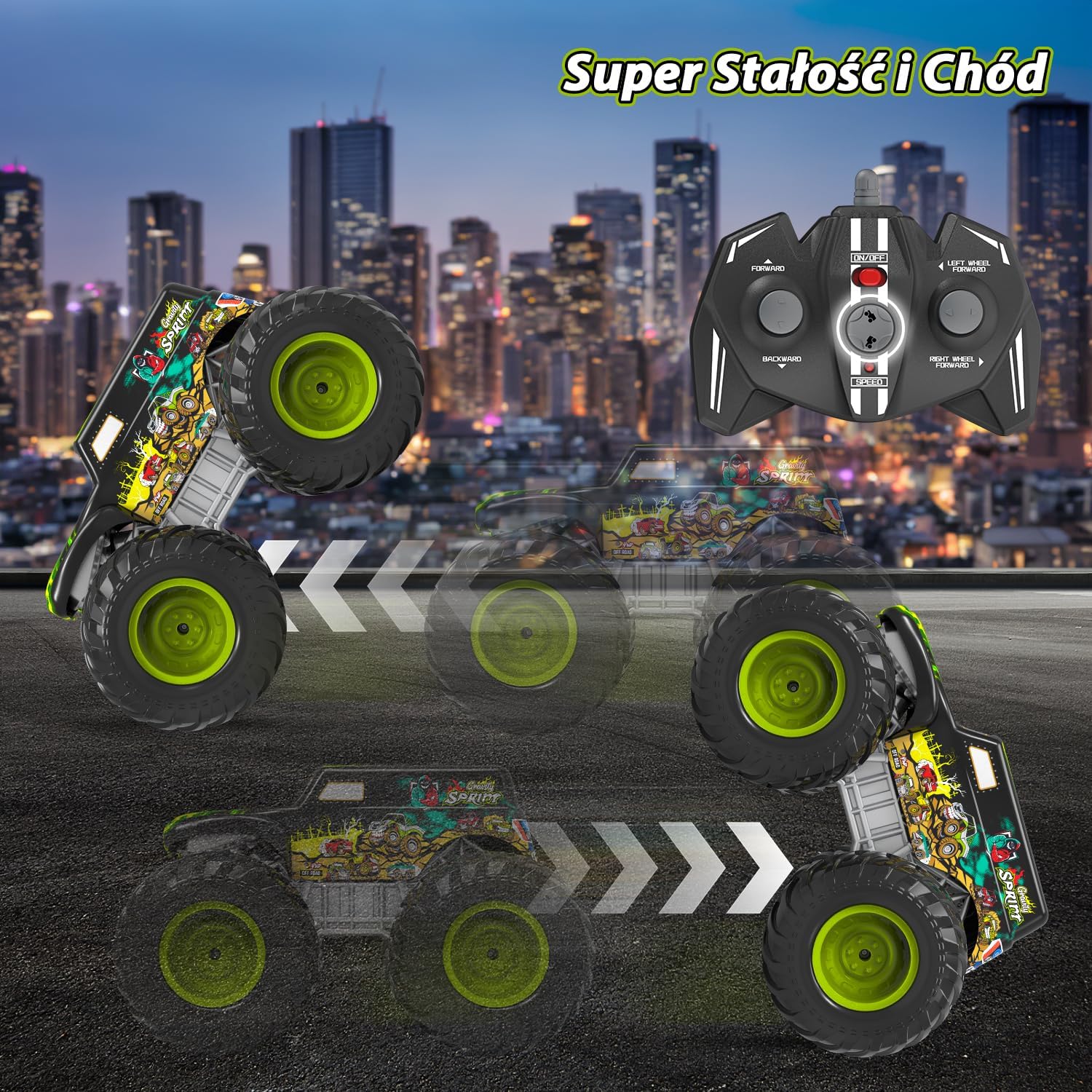 Detalle 2 de PENGBU RC Monster Truck Télécommandé – auto RC 1:16, 2,4 GHz, akrobacje