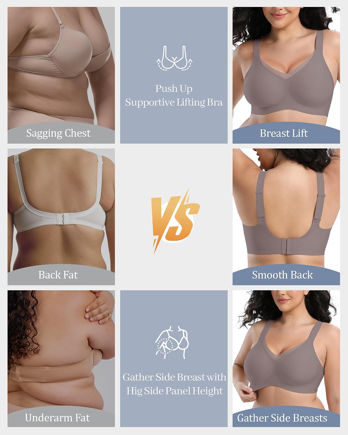 Thumbnail 4 de Gailife Women’s Wireless Jelly Bra, V-Mesh Detail, Full Coverage, No Underwire
