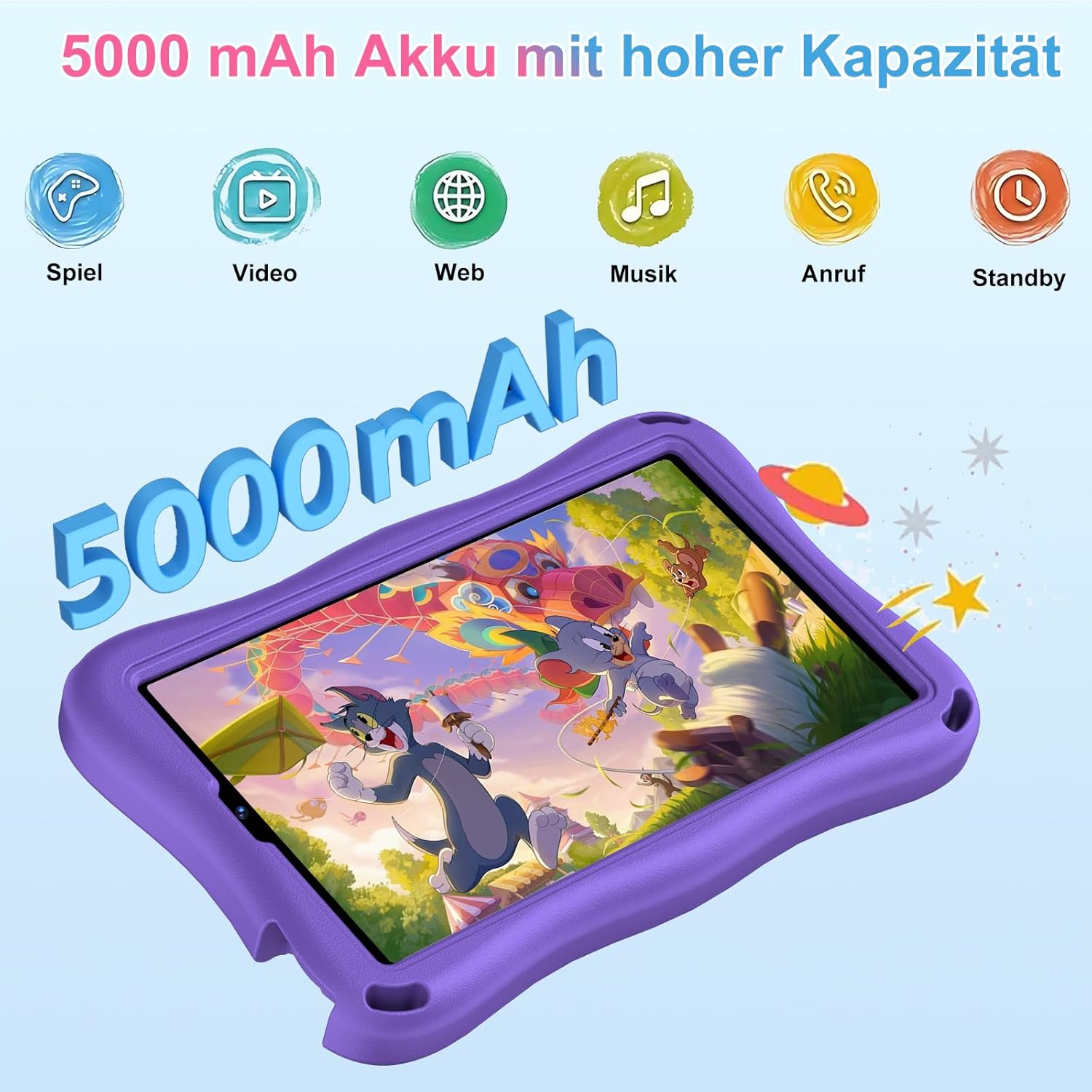Thumbnail 3 de SUAAT 2026 Kinder-Tablet 9 Zoll (Android 15) mit 32 GB + 2 TB, 5G-WLAN, Gemini AI und Kindersicherung – Lila