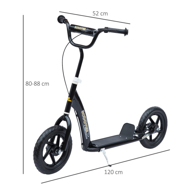 Detalle 2 de Homcom Scooter Patinete con Freno y Manillar Ajustable Negro