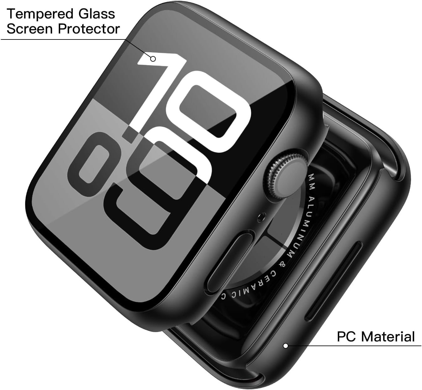 Thumbnail 2 de Misxi 2-Pack Tempered Glass Case for Apple Watch Series 11 & 10, 46mm