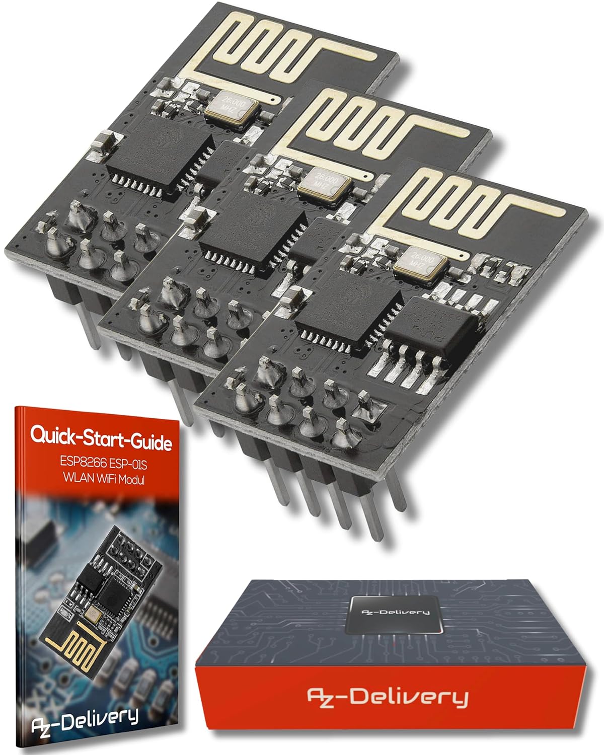 Thumbnail 6 de AZDelivery ESP8266X ESP-01S WLAN WiFi: modulo per Arduino e Raspberry Pi con guida e-book