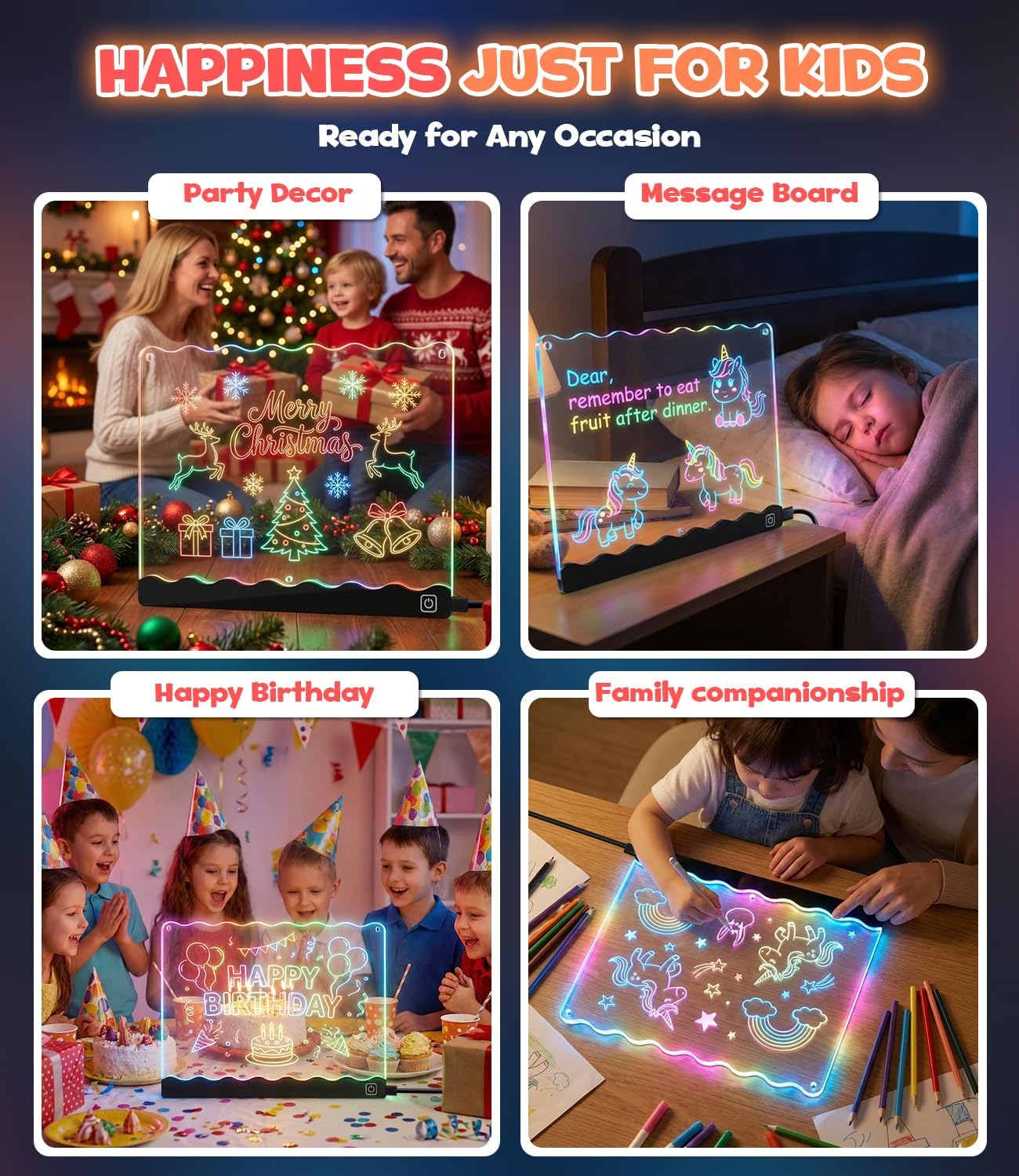 Thumbnail 4 de KiddyFunpals KD188 LED Drawing Board, 7-Color Light-Up Pad with Pens