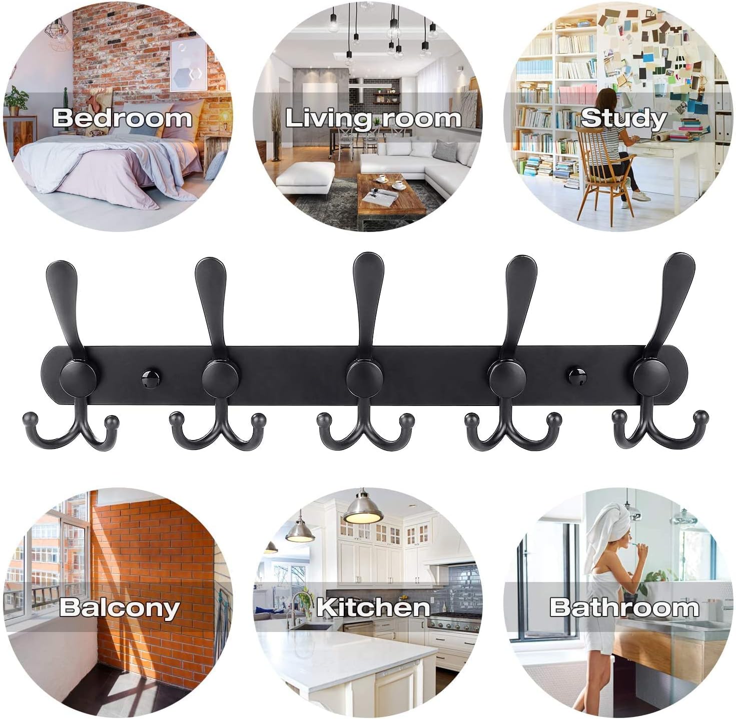 Thumbnail 5 de GlazieVault coat hooks 2 pack, wall mounted