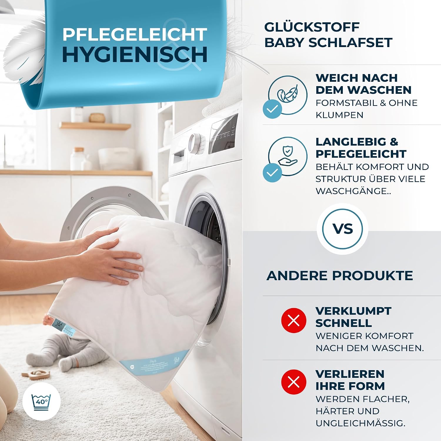 Detalle 2 de Glückstoff Kinder Bettdecken Set 520 g