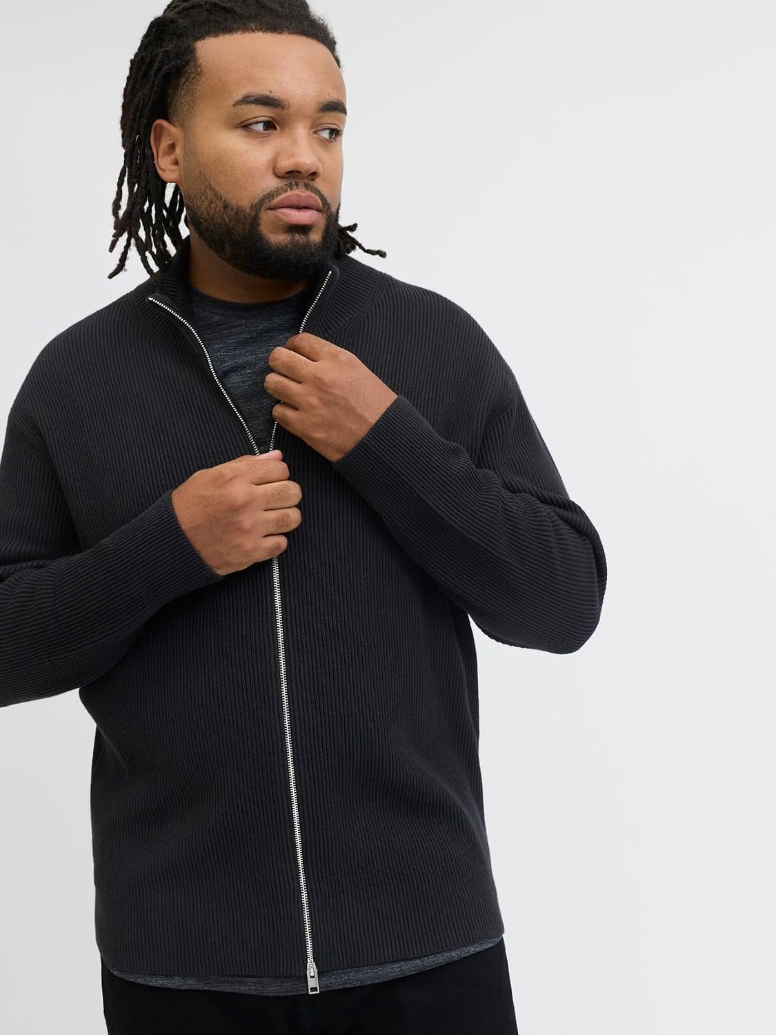 Detalle de JACK & JONES Jjeperfect Knit Zip Cardigan da uomo